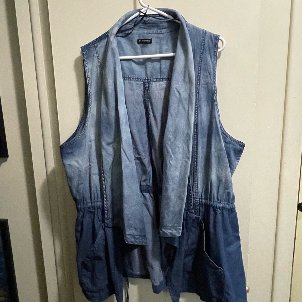 New Directions 3x Blue Denim Vest bicolor lightweight